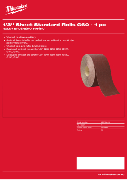 MILWAUKEE Role brusného papíru – arch 1/3" Standard, G60 – 1 ks 4932500198 A4 PDF