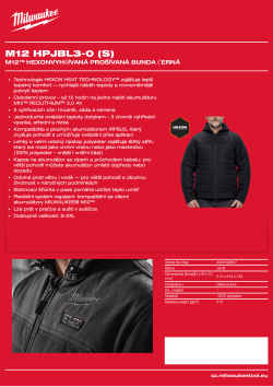 MILWAUKEE M12™ vyhřívaná prošívaná bunda černá 4932493837 A4 PDF