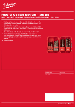 MILWAUKEE RED COBALT - HSS-Co - DIN 338 / cassettes 4932499765 A4 PDF