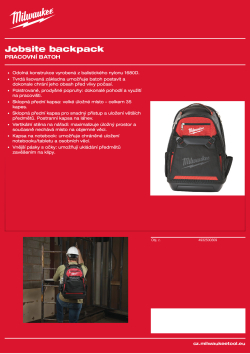 MILWAUKEE Pracovní batoh 4932500309 A4 PDF