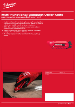 MILWAUKEE Multifunkční kompaktní užitkový nůž 4932501777 A4 PDF