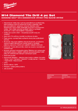 MILWAUKEE DIAMOND MAX™ sada diamantových vrtáků 4 ks 4932500544 A4 PDF