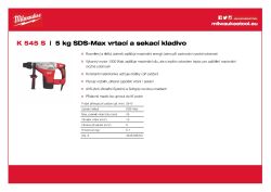 MILWAUKEE 5 kg SDS-Max vrtací a bourací kladivo 4933398280 A4 PDF