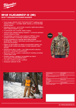 MILWAUKEE M12™ vyhřívaná bunda maskáčová 4932493832 A4 PDF