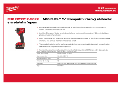 MILWAUKEE M18 FUEL™ ½″ kompaktní rázový utahovák s aretačním čepem 4933478447 A4 PDF