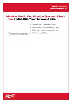 MILWAUKEE Metrický kombinovaný klíč MAX BITE™ 22mm 4932471530 A4 PDF