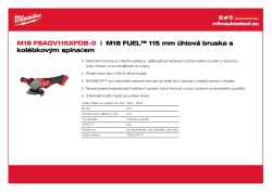 MILWAUKEE M18 FUEL™ 115 mm úhlová bruska s kolébkovým spínačem 4933478774 A4 PDF