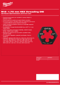MILWAUKEE Šestihranné závitové oko M12–1,75 mm 4932500624 A4 PDF