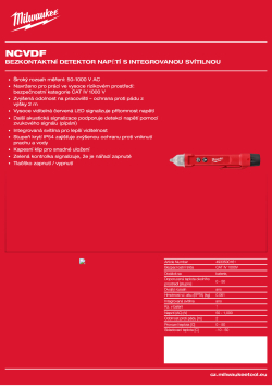 MILWAUKEE Bezkontaktní detektor napětí s integrovanou svítilnou 4933500161 A4 PDF