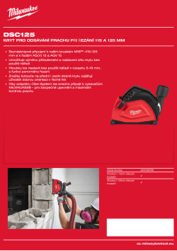 MILWAUKEE Kryt pro odsávání prachu při řezání - DSC125 4932499768 A4 PDF