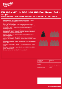 MILWAUKEE Power Grid 100×147 mm, H&L, GR 80/120/180, sada s podložkou Pad Saver – 10 ks 4932500185 A4 PDF