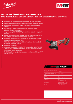 MILWAUKEE M18™ bezuhlíková úhlová bruska 125 mm s kolébkovým spínačem 4933492646 A4 PDF