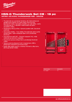 MILWAUKEE Sada vrtáků HSS-Ground CB (19 ks) 4932499766 A4 PDF
