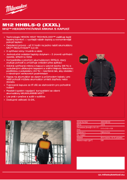 MILWAUKEE M12™ vyhřívaná mikina s kapucí černá 4932499192 A4 PDF