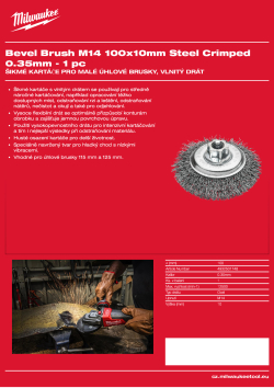 MILWAUKEE Šikmý kartáč M14 100×10 mm, ocelový, vlnitý drát 0,35 mm – 1 ks 4932501748 A4 PDF