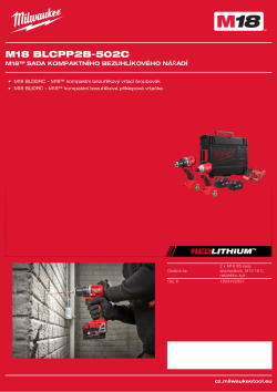 MILWAUKEE M18™ kompaktní bezuhlíková sada nářadí 4933492837 A4 PDF
