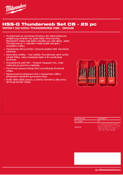 MILWAUKEE Sada vrtáků HSS-Ground CB (25 ks) 4932499767 A4 PDF