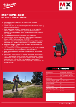 MILWAUKEE MX FUEL™ zádový fukar 4933500236 A4 PDF