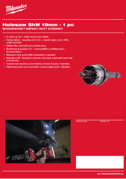 MILWAUKEE Shockwave Holesaws 4932501132 A4 PDF