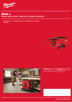 MILWAUKEE Odlučovač prachu kompatibilní s vysavači NEXUS 4932500534 A4 PDF
