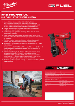 MILWAUKEE M18 FUEL™ cívková hřebíkovačka 4933498168 A4 PDF