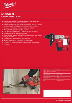 MILWAUKEE 5 kg bourací kladivo SDS-Max 4933405695 A4 PDF