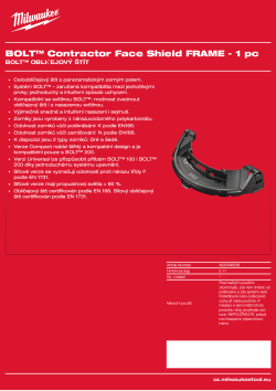 MILWAUKEE Rám pro ochranný štít BOLT™ Contractor 4932498238 A4 PDF