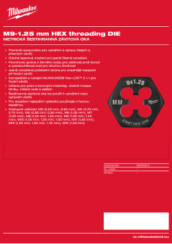 MILWAUKEE Šestihranné závitové oko M9–1,25 mm 4932500618 A4 PDF
