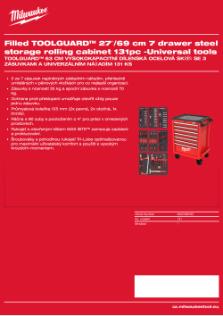 MILWAUKEE TOOLGUARD™ 69 cm červená vysokokapacitní dílenská ocelová skříň se 3 zásuvkami a univerzálním nářadím 131 ks 4932499182 A4 PDF
