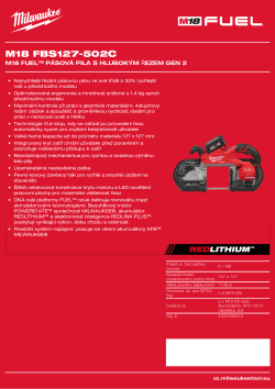 MILWAUKEE M18 FUEL™ pásová pila s hlubokým řezem Gen 2 4933498310 A4 PDF