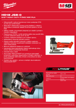 MILWAUKEE M18™ Heavy Duty přímočará pila 4933500569 A4 PDF