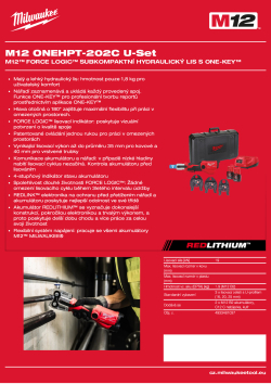 MILWAUKEE M12™ FORCE LOGIC™ subkompaktní hydraulický lis s ONE-KEY™ 4933481037 A4 PDF