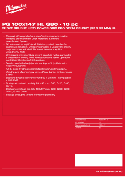 MILWAUKEE Power Grid 100×147 mm, H&L, GR 80 – 10 ks 4932500179 A4 PDF