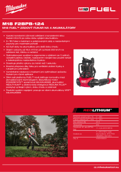 MILWAUKEE M18 FUEL™ zádový fukar na 4 akumulátory 4933499231 A4 PDF