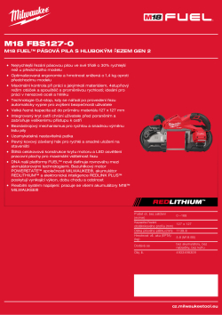 MILWAUKEE M18 FUEL™ pásová pila s hlubokým řezem Gen 2 4933498309 A4 PDF