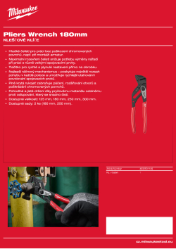MILWAUKEE Klešťový klíč 180 mm 4932501149 A4 PDF