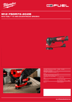 MILWAUKEE M12 FUEL™ 75 mm excentrická bruska 4933498233 A4 PDF