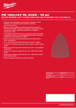 MILWAUKEE Power Grid 100×147 mm, H&L, GR 120 – 10 ks 4932500180 A4 PDF