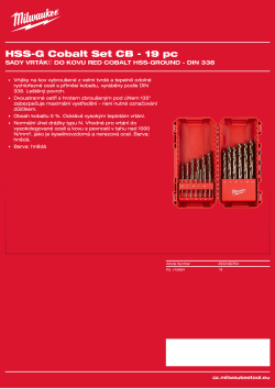 MILWAUKEE RED COBALT - HSS-Co - DIN 338 / cassettes 4932499764 A4 PDF