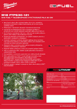 MILWAUKEE M18 FUEL™ teleskopická vyvětvovací pila 30 cm 4933499227 A4 PDF