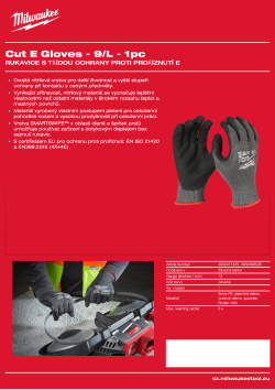MILWAUKEE Rukavice s třídou ochrany proti proříznutí E - L/9 - 1 ks 4932498526 A4 PDF