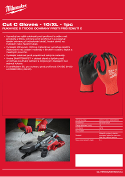 MILWAUKEE Rukavice s třídou ochrany proti proříznutí C - XL/10 - 1 ks 4932498522 A4 PDF