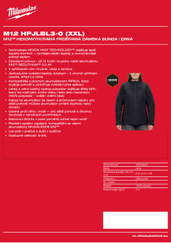 MILWAUKEE M12™ vyhřívaná prošívaná dámská bunda černá 4932493851 A4 PDF