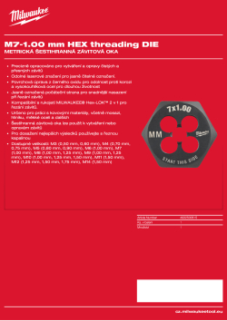 MILWAUKEE Šestihranné závitové oko M7–1,00 mm 4932500615 A4 PDF
