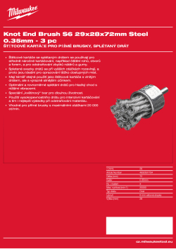 MILWAUKEE Štětcový kartáč S6 29×28×72 mm, ocelový, splétaný drát 0,35 mm – 3 ks 4932501734 A4 PDF