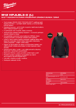 MILWAUKEE M12™ vyhřívaná prošívaná dámská bunda černá 4932493849 A4 PDF