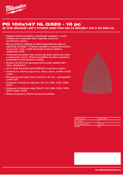 MILWAUKEE Power Grid 100×147 mm, H&L, GR 320 – 10 ks 4932500183 A4 PDF