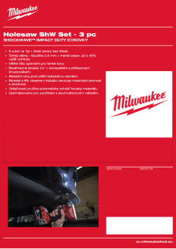 MILWAUKEE Shockwave Holesaws 4932501139 A4 PDF