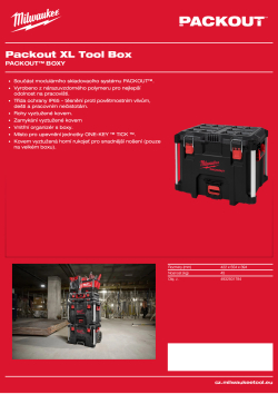 MILWAUKEE PACKOUT™ box na nářadí XL 4932501784 A4 PDF