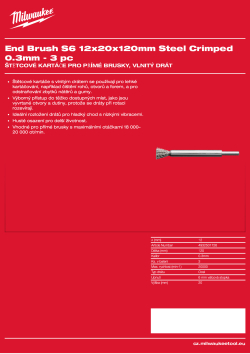 MILWAUKEE Štětcový kartáč S6 12×20×120 mm, ocelový, vlnitý drát 0,3 mm – 3 ks 4932501726 A4 PDF